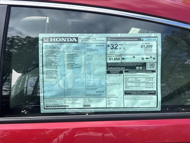 new 2025 Honda Accord car, priced at $29,945