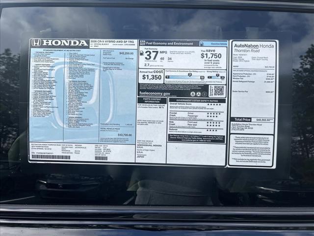 new 2026 Honda CR-V Hybrid car, priced at $43,700