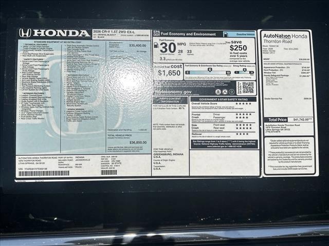 new 2026 Honda CR-V car, priced at $35,009