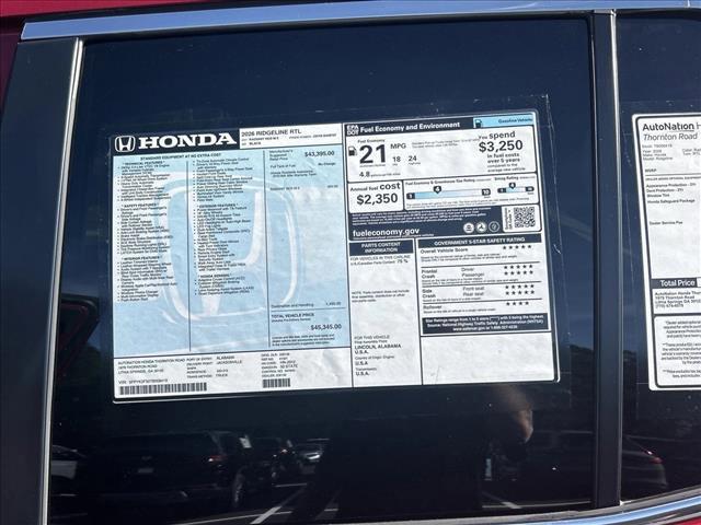 new 2026 Honda Ridgeline car, priced at $45,345