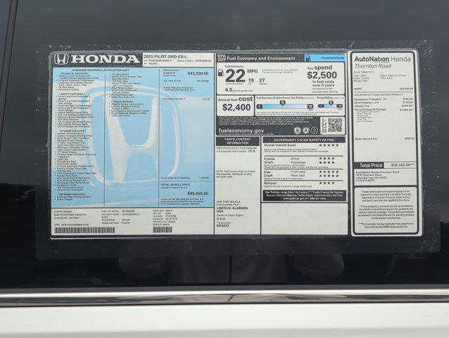 new 2025 Honda Pilot car, priced at $45,450