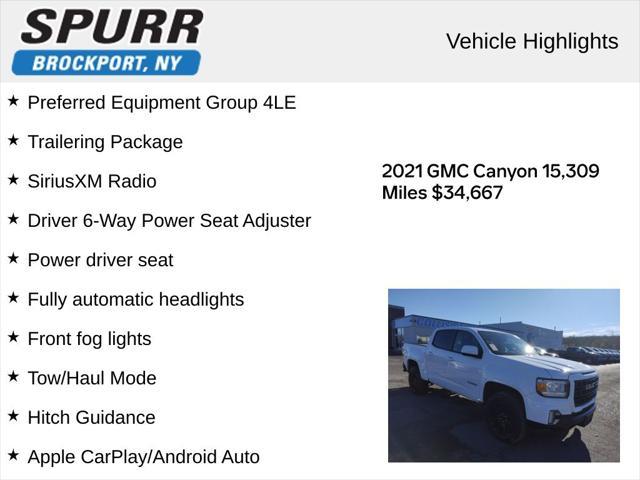 used 2021 GMC Canyon car, priced at $34,467