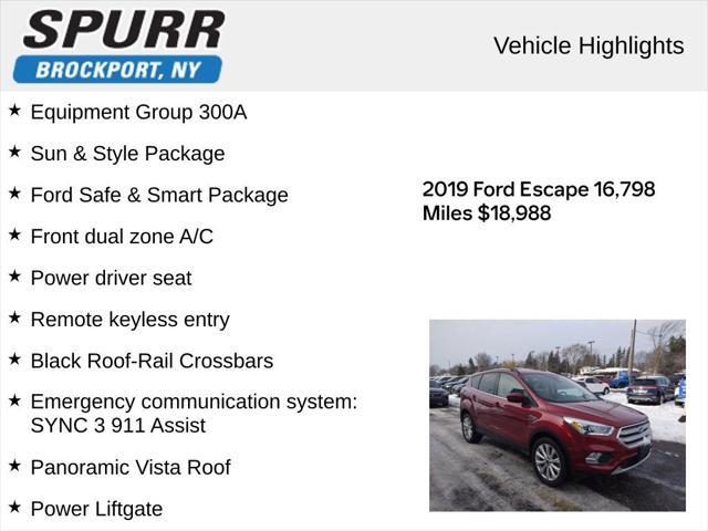 used 2019 Ford Escape car, priced at $18,988