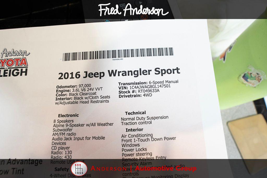 used 2016 Jeep Wrangler car, priced at $17,327
