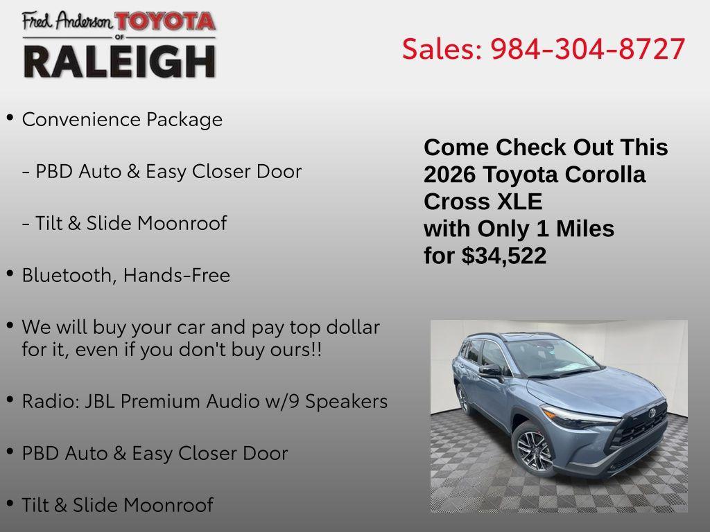 new 2026 Toyota Corolla Cross car, priced at $34,522
