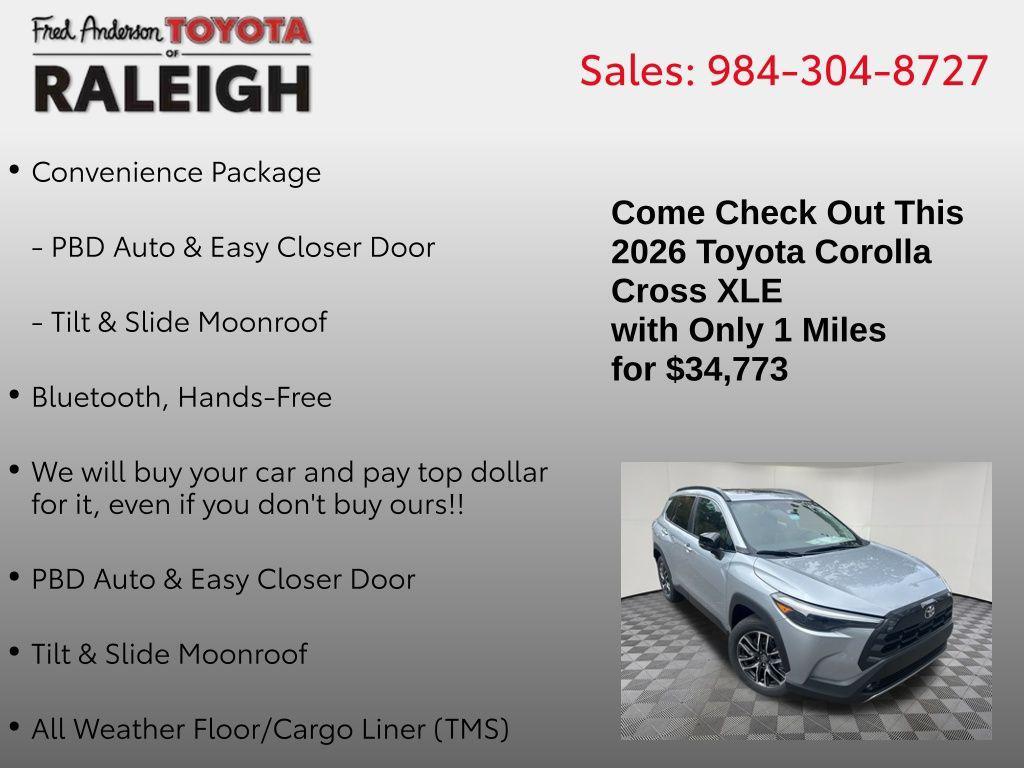 new 2026 Toyota Corolla Cross car, priced at $34,773