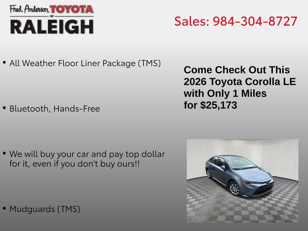 new 2026 Toyota Corolla car, priced at $25,173