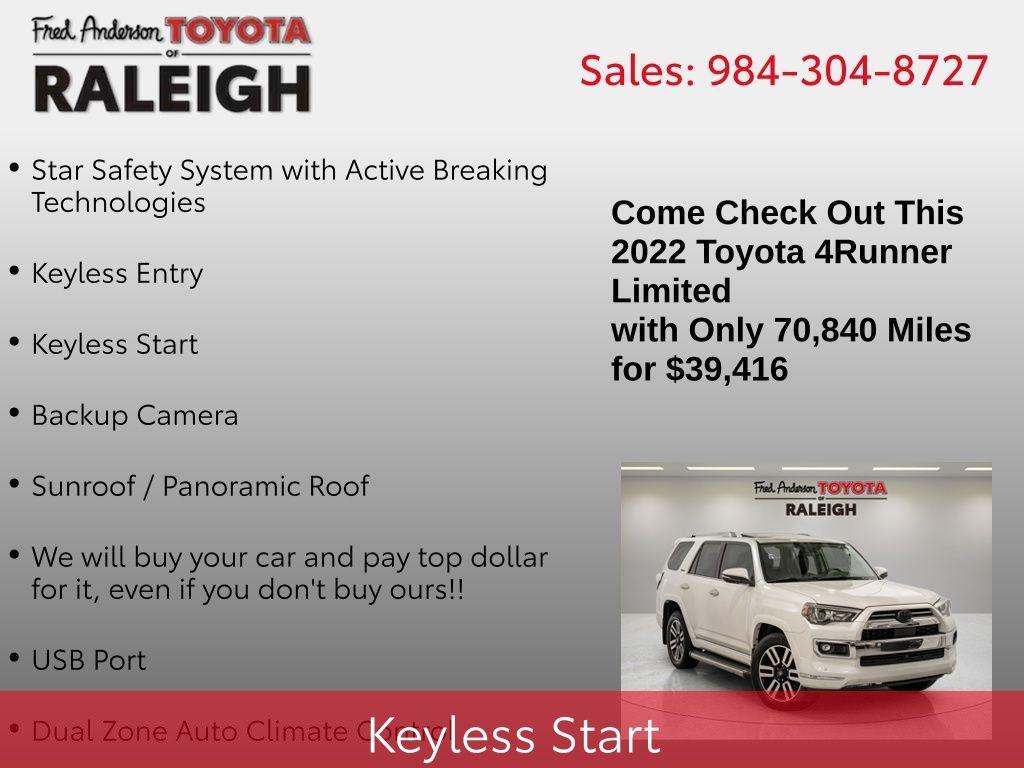 used 2022 Toyota 4Runner car, priced at $39,869