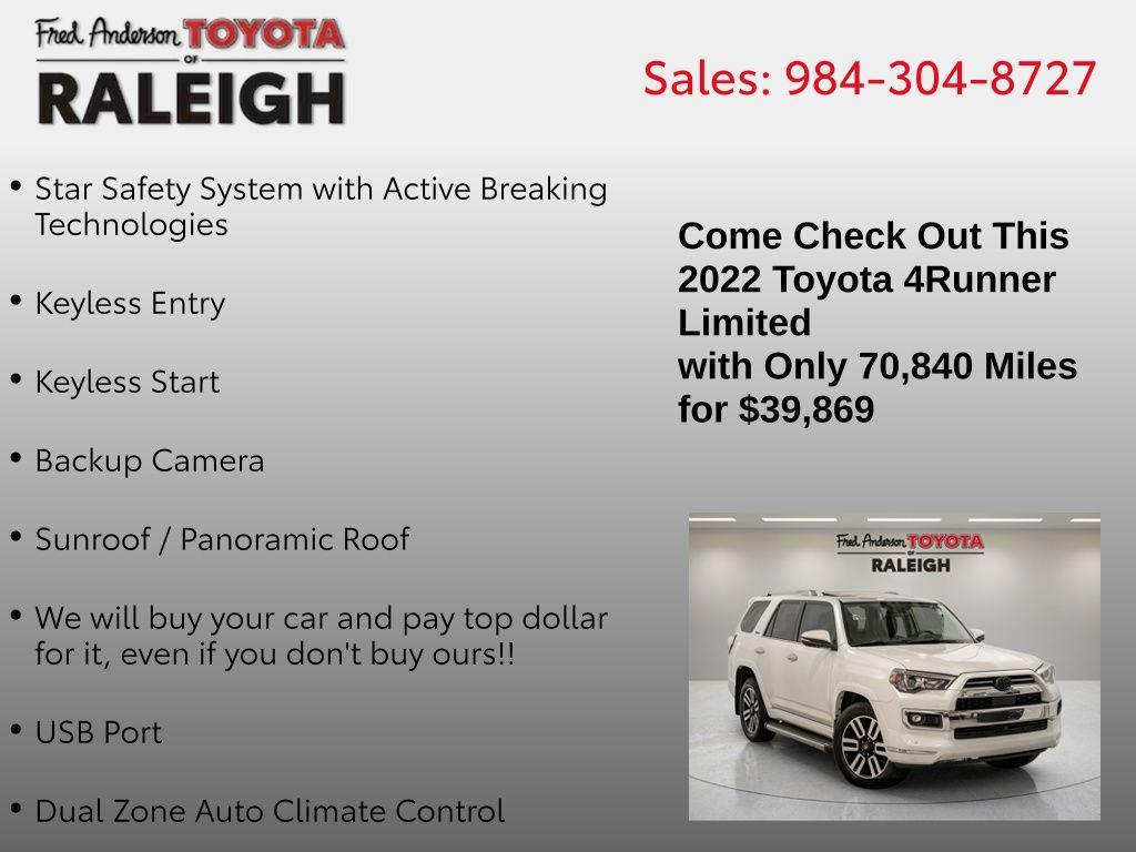 used 2022 Toyota 4Runner car, priced at $39,869