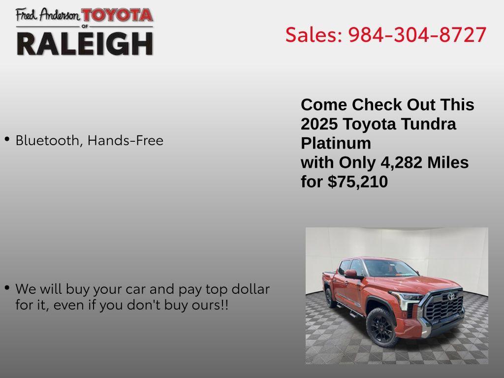 new 2025 Toyota Tundra car, priced at $75,210