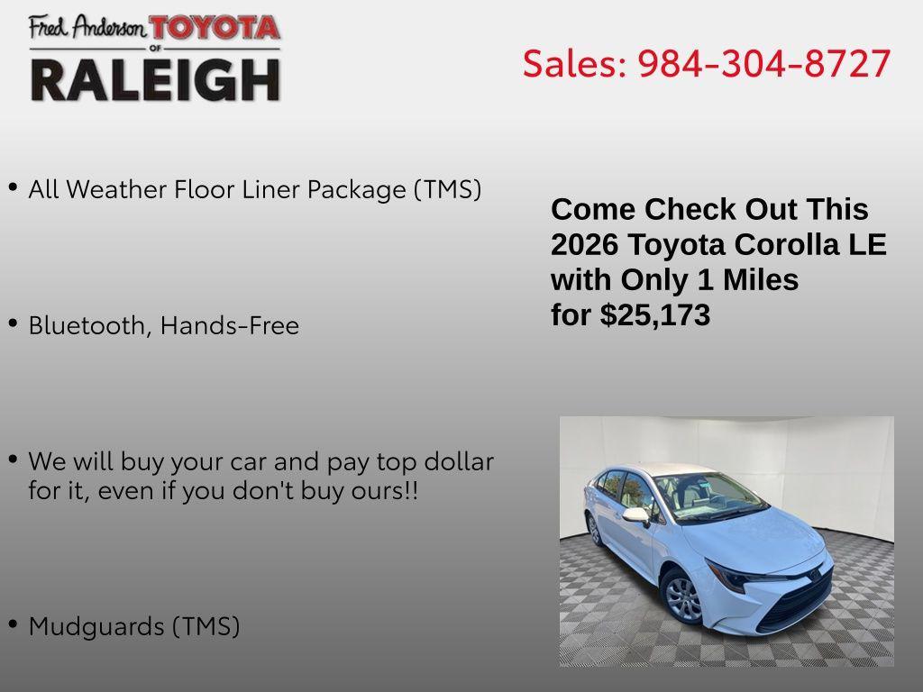 new 2026 Toyota Corolla car, priced at $25,173