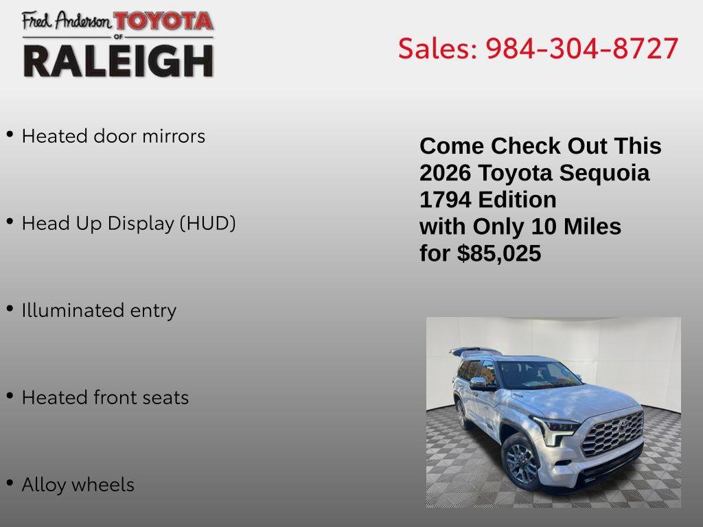 new 2026 Toyota Sequoia car, priced at $85,025