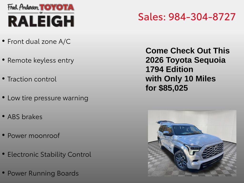 new 2026 Toyota Sequoia car, priced at $85,025