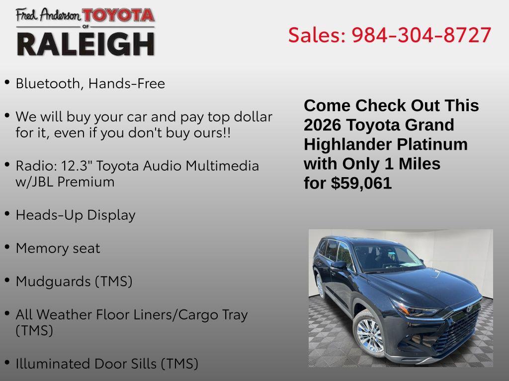 new 2026 Toyota Grand Highlander car, priced at $59,061