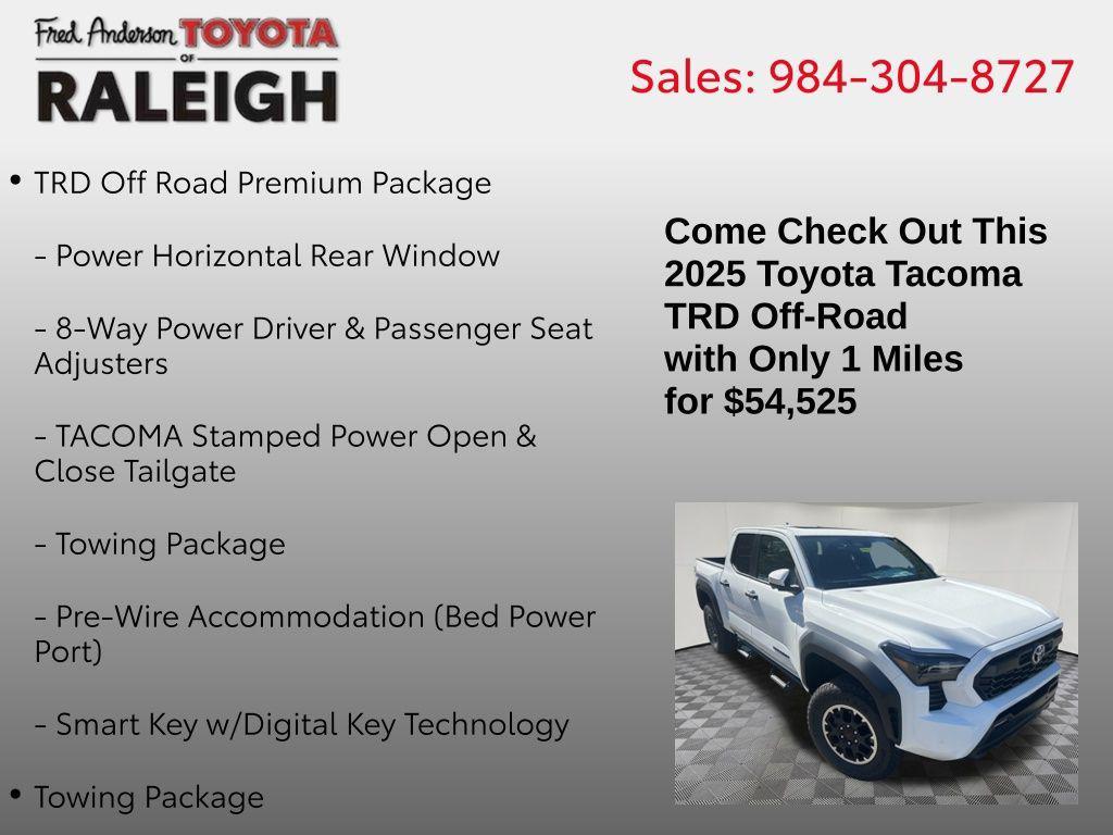 new 2025 Toyota Tacoma car, priced at $54,525