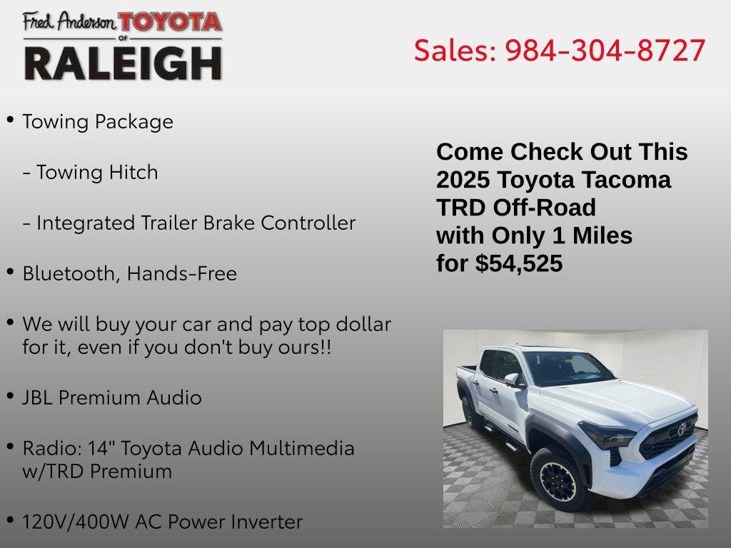 new 2025 Toyota Tacoma car, priced at $54,525