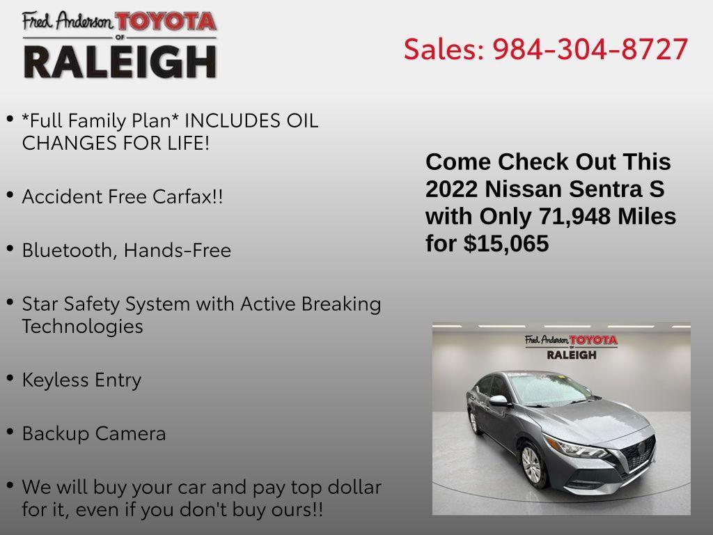 used 2022 Nissan Sentra car, priced at $15,065