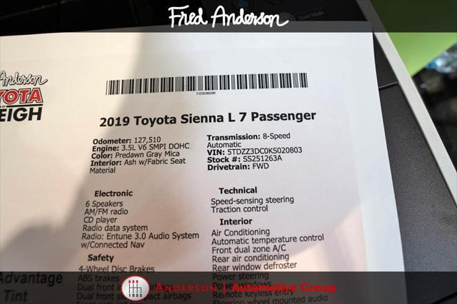 used 2019 Toyota Sienna car, priced at $19,800