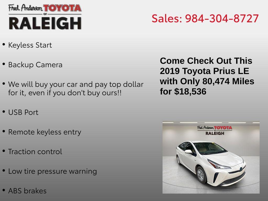 used 2019 Toyota Prius car, priced at $18,536