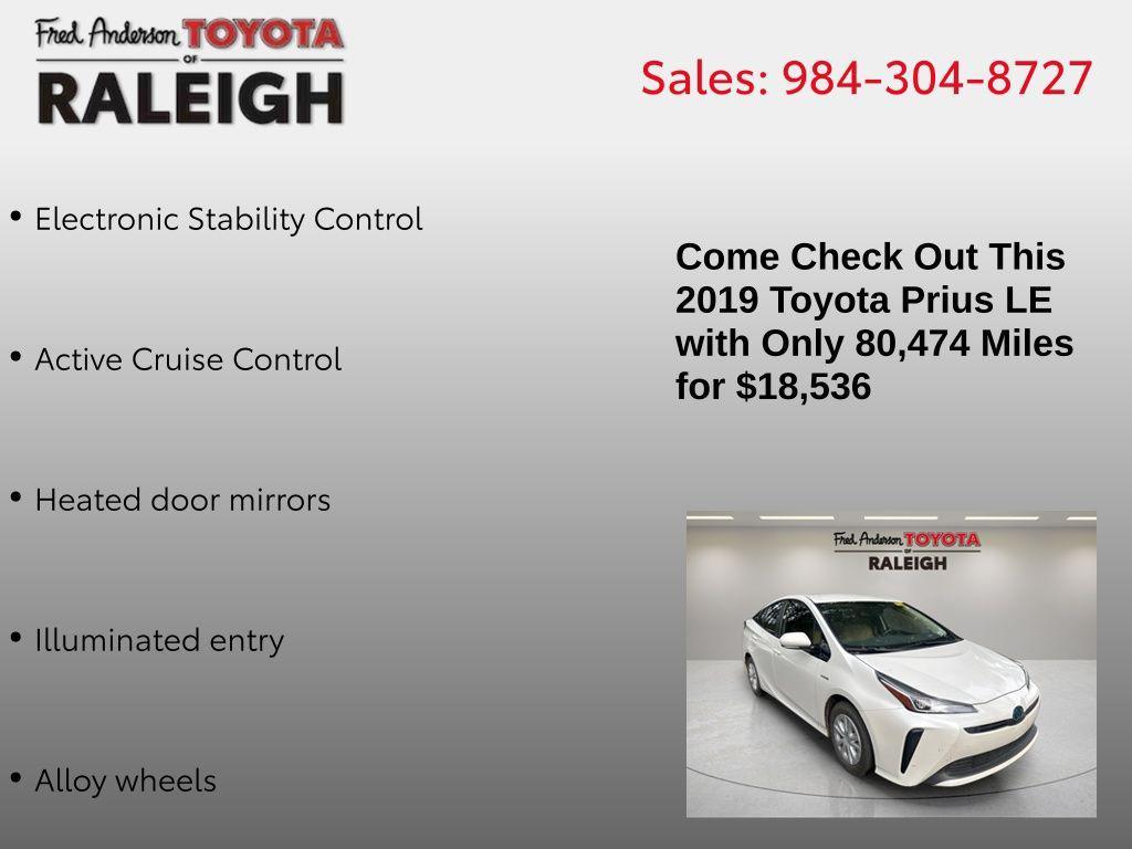 used 2019 Toyota Prius car, priced at $18,536