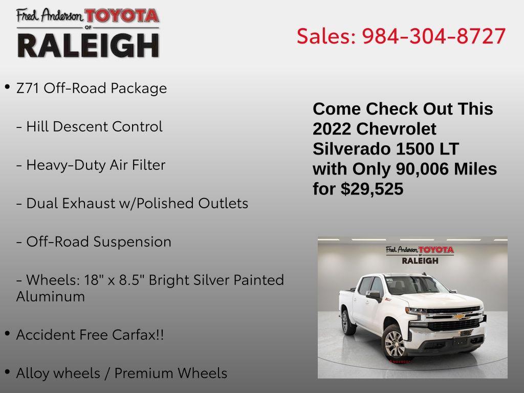 used 2022 Chevrolet Silverado 1500 car, priced at $29,525