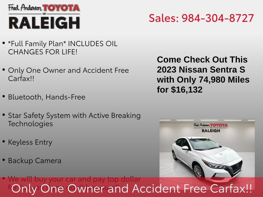 used 2023 Nissan Sentra car, priced at $16,132