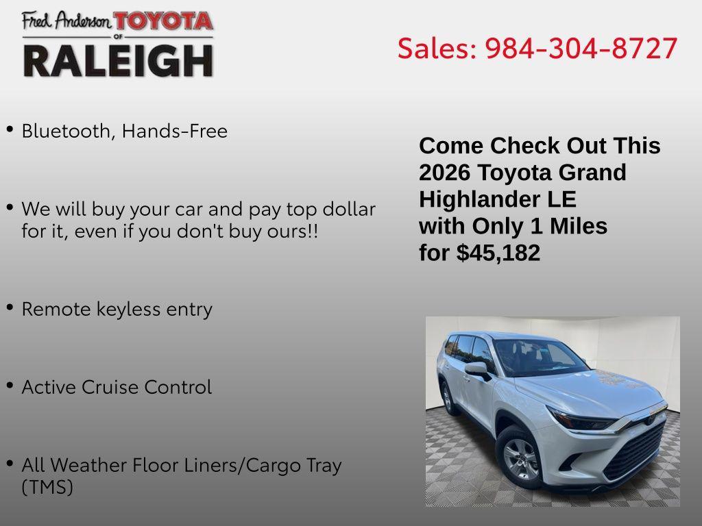 new 2026 Toyota Highlander car, priced at $45,182