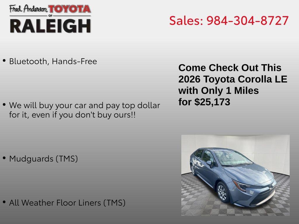 new 2026 Toyota Corolla car, priced at $25,173
