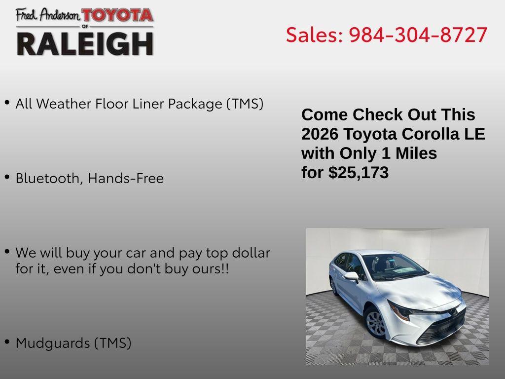 new 2026 Toyota Corolla car, priced at $25,173