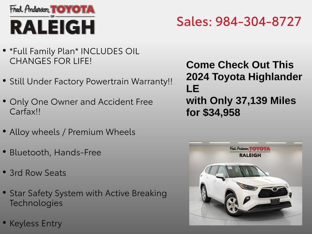 used 2024 Toyota Highlander car, priced at $33,071