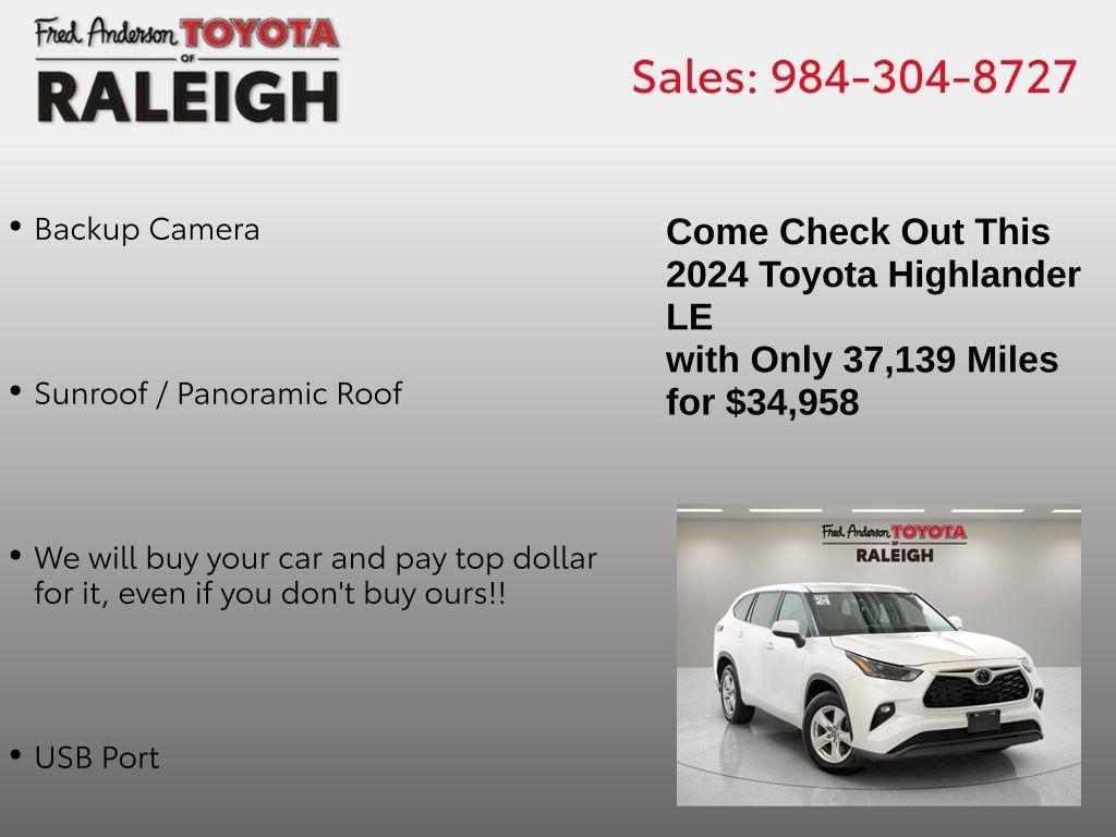 used 2024 Toyota Highlander car, priced at $33,071