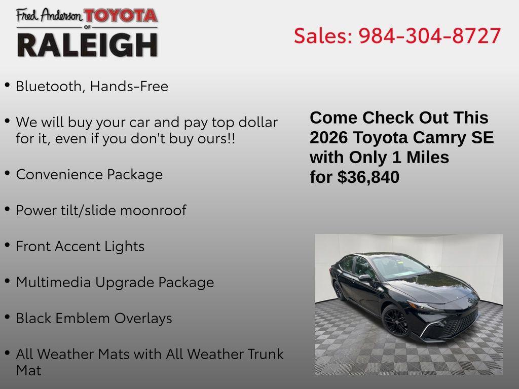 new 2026 Toyota Camry car, priced at $36,840