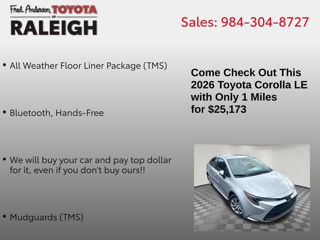 new 2026 Toyota Corolla car, priced at $25,173