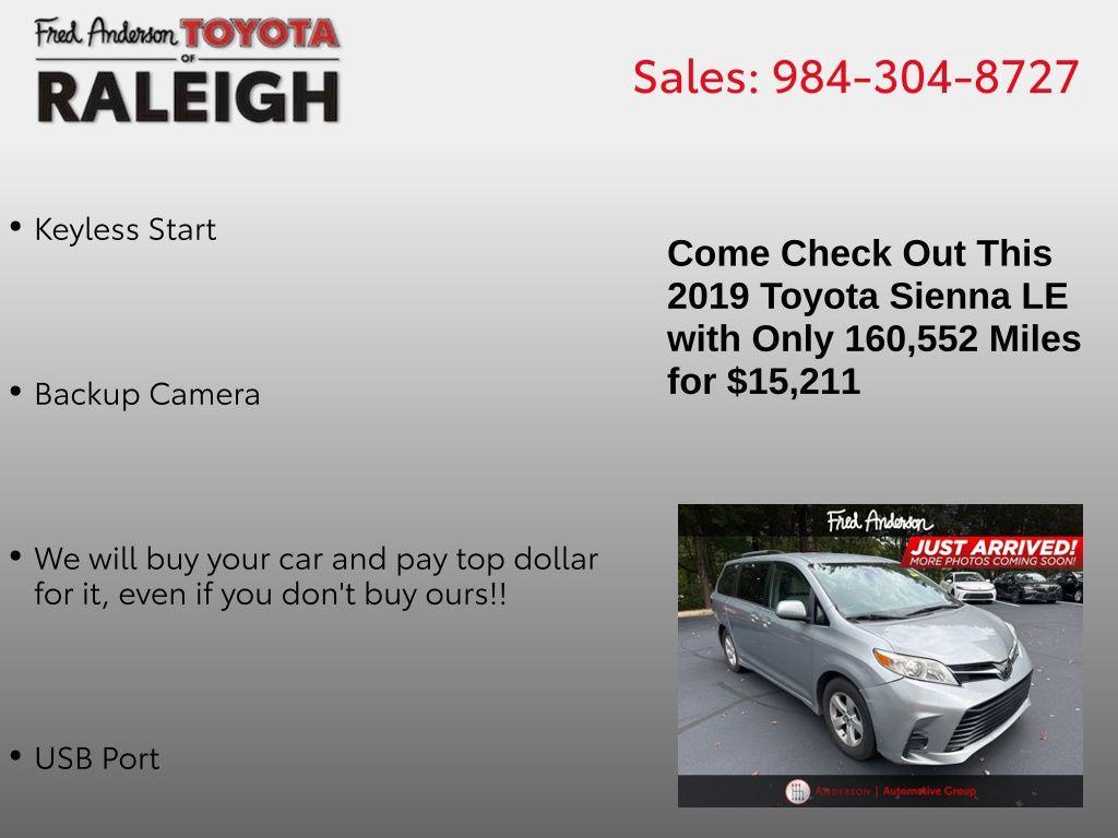 used 2019 Toyota Sienna car, priced at $15,211