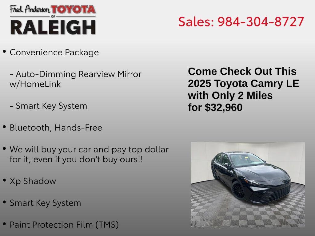 new 2025 Toyota Camry car, priced at $32,960