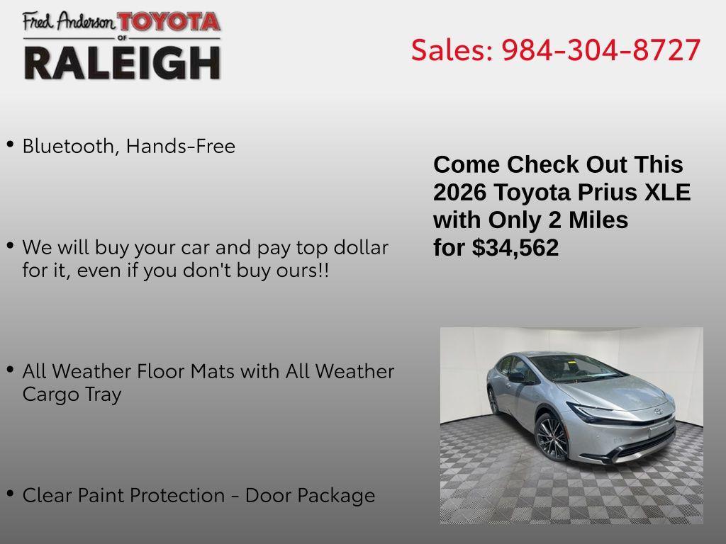 new 2026 Toyota Prius car, priced at $34,562
