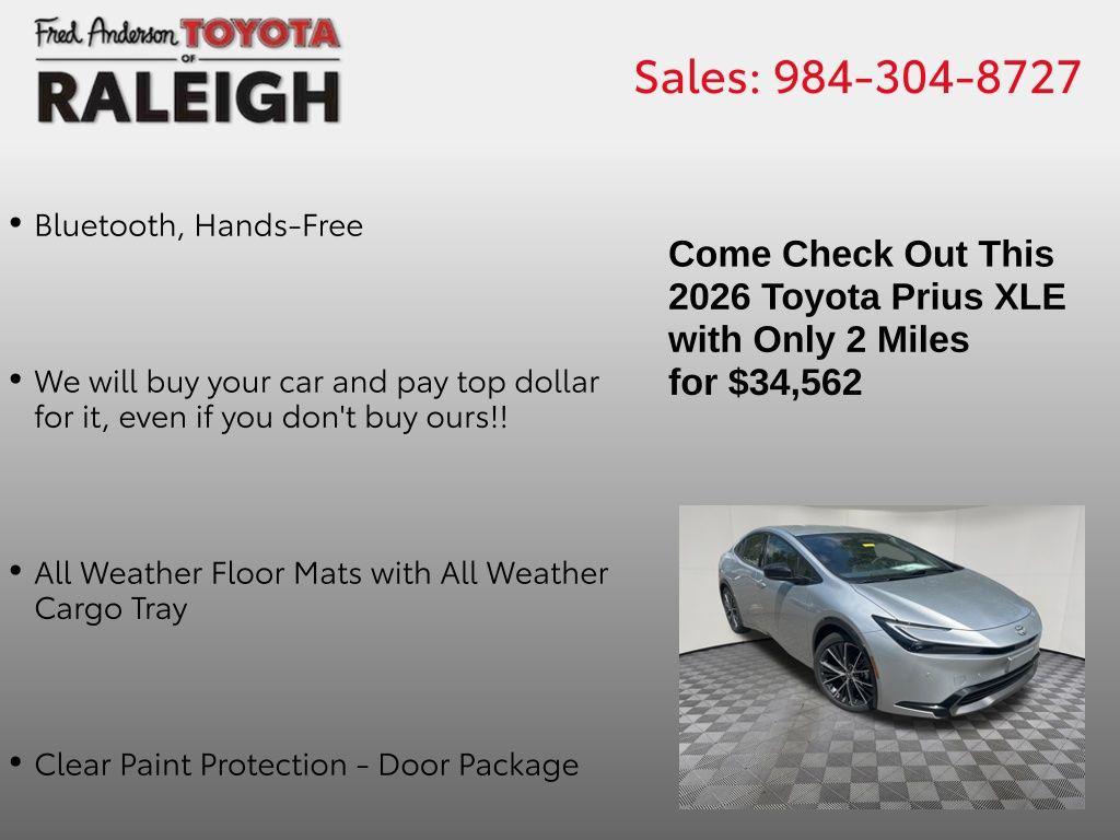 new 2026 Toyota Prius car, priced at $34,562