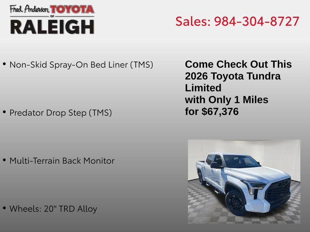new 2026 Toyota Tundra car, priced at $67,376