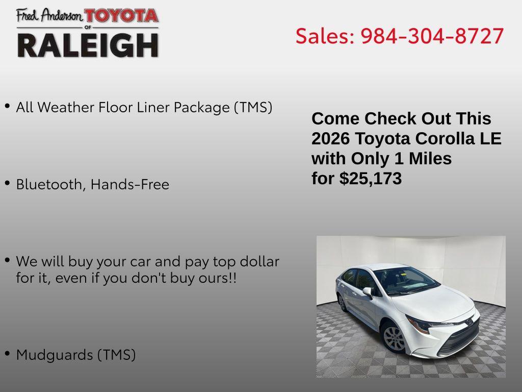new 2026 Toyota Corolla car, priced at $25,173
