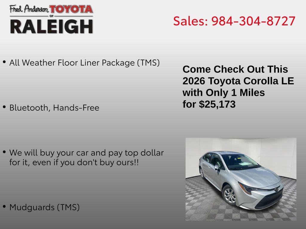new 2026 Toyota Corolla car, priced at $25,173