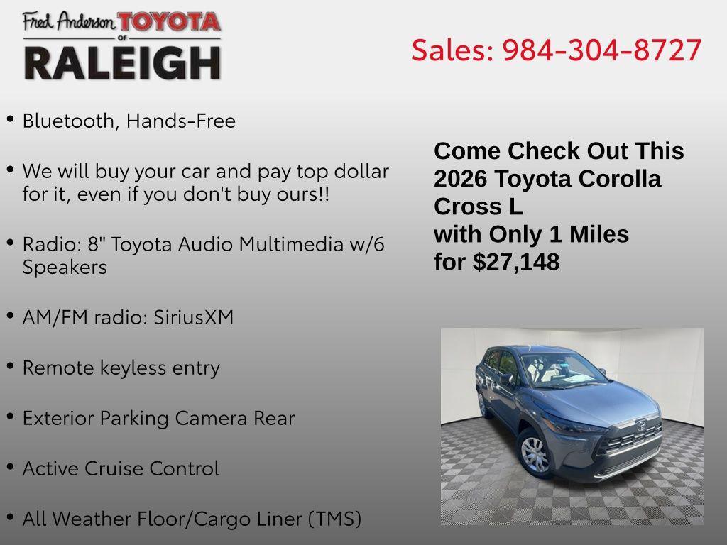 new 2026 Toyota Corolla Cross car, priced at $27,148