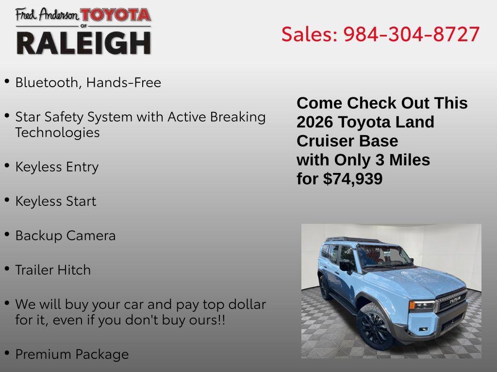 new 2026 Toyota Land Cruiser car, priced at $74,939