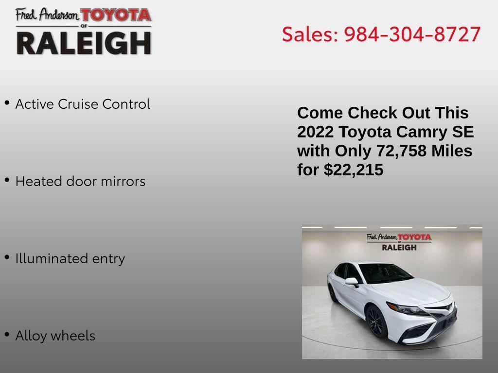 used 2022 Toyota Camry car, priced at $21,998
