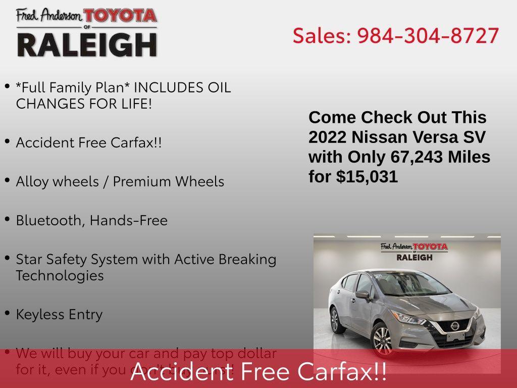 used 2022 Nissan Versa car, priced at $14,819
