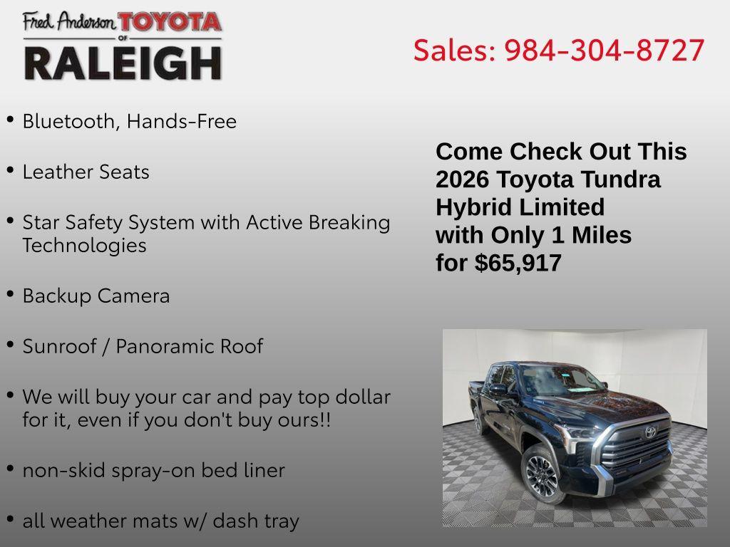 new 2026 Toyota Tundra Hybrid car, priced at $65,917