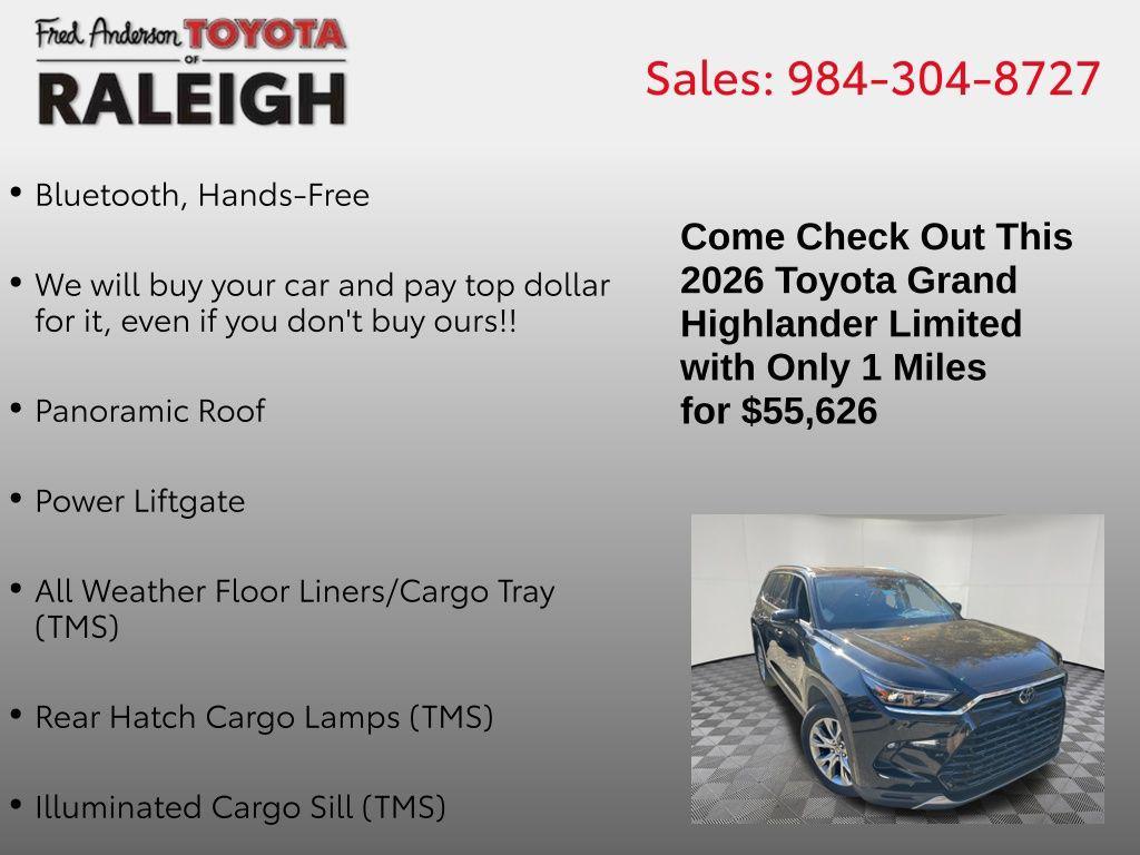 new 2026 Toyota Grand Highlander car, priced at $55,626