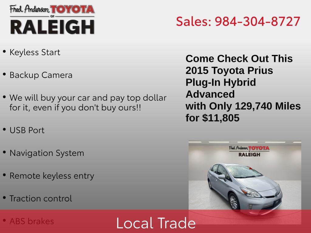 used 2015 Toyota Prius Plug-in car, priced at $11,805