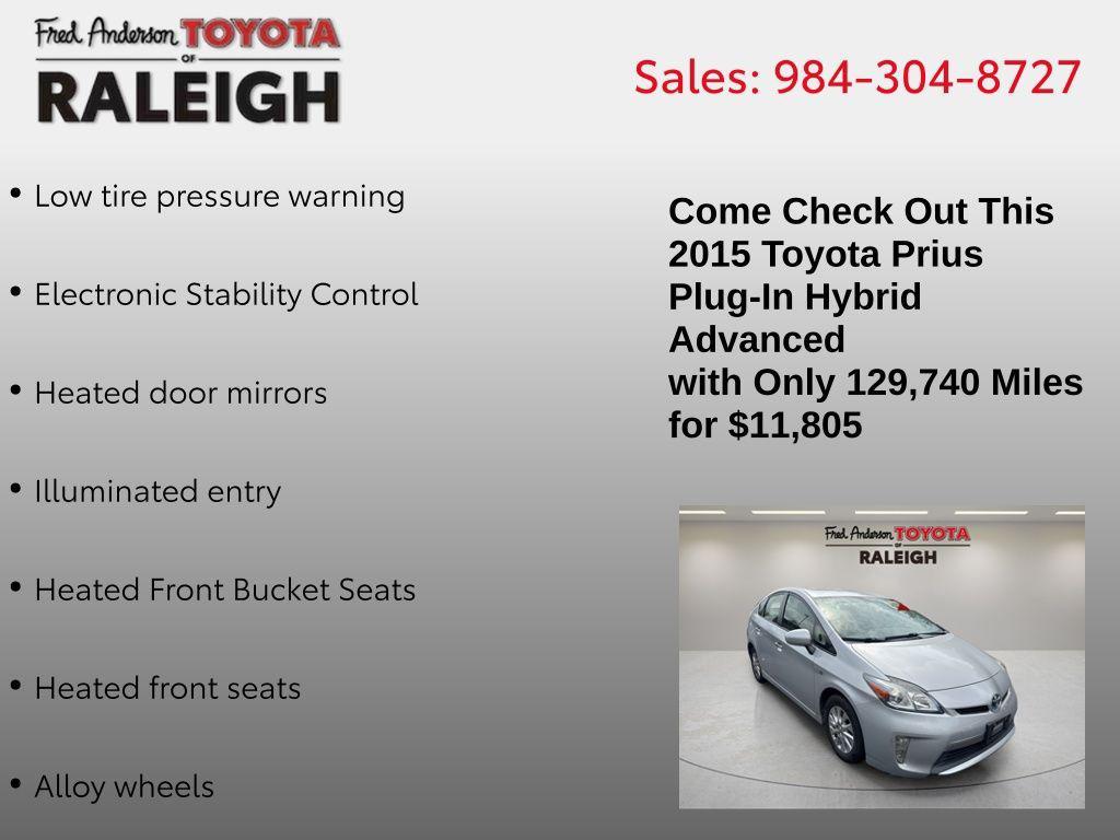 used 2015 Toyota Prius Plug-in car, priced at $11,805