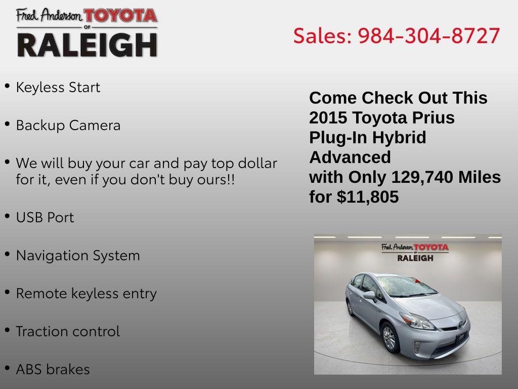 used 2015 Toyota Prius Plug-in car, priced at $11,805