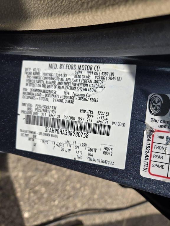 used 2011 Ford Fusion car, priced at $4,495